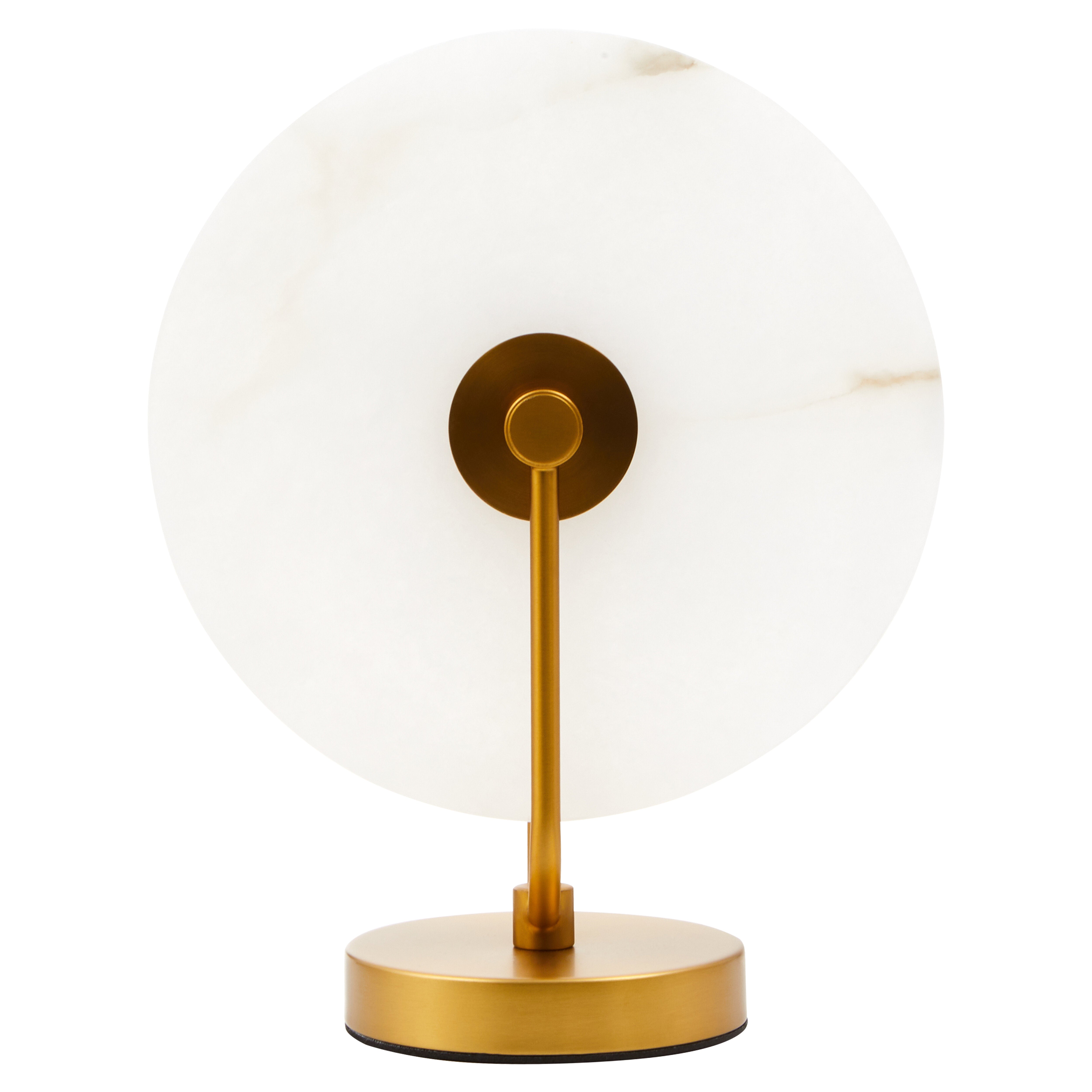 Romeo Gold & White Marble Disc Table Lamp